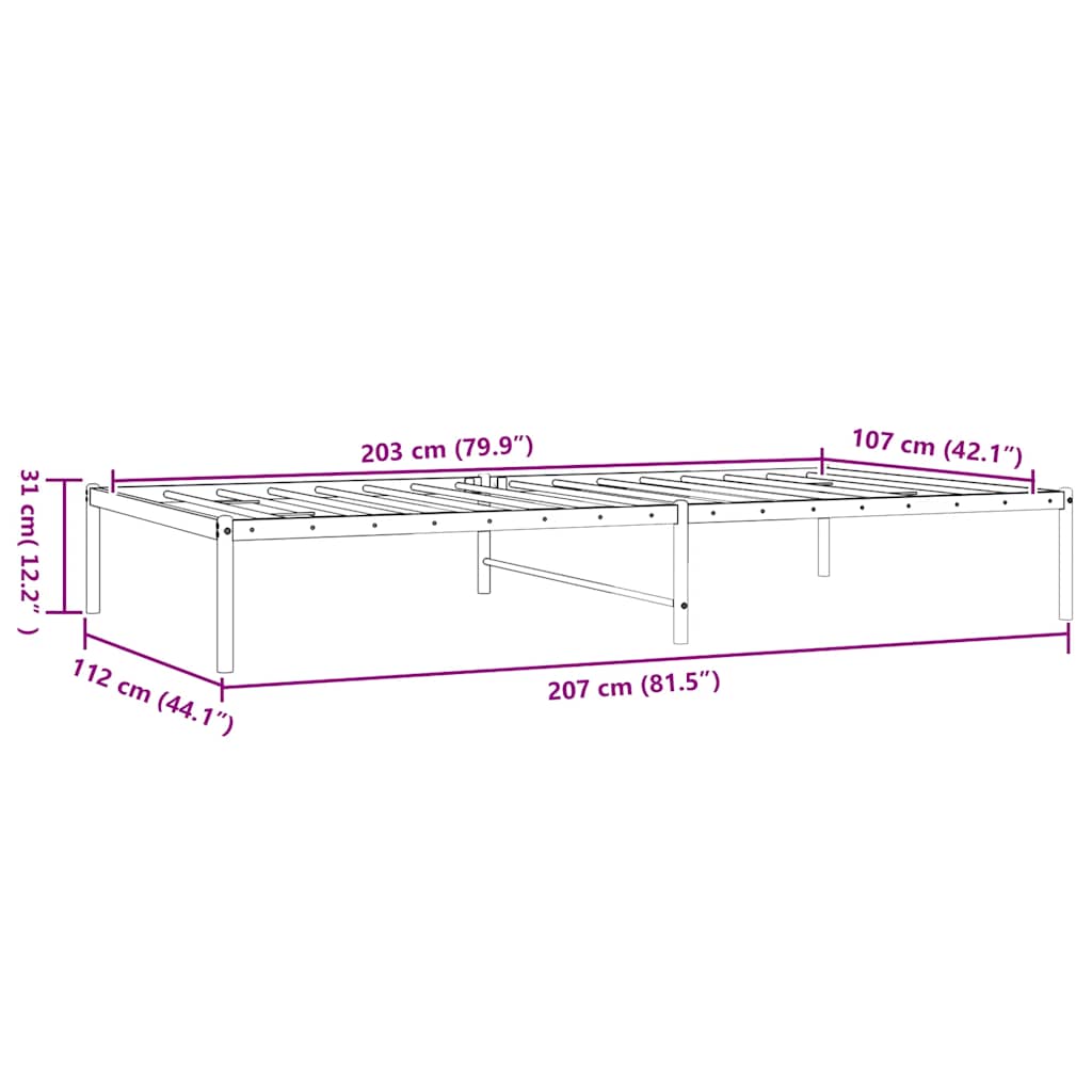 8720845721510_g_en_hd_5 vidaXL Metal Bed Frame without Mattress White 107x203 cm King Single - Image 7