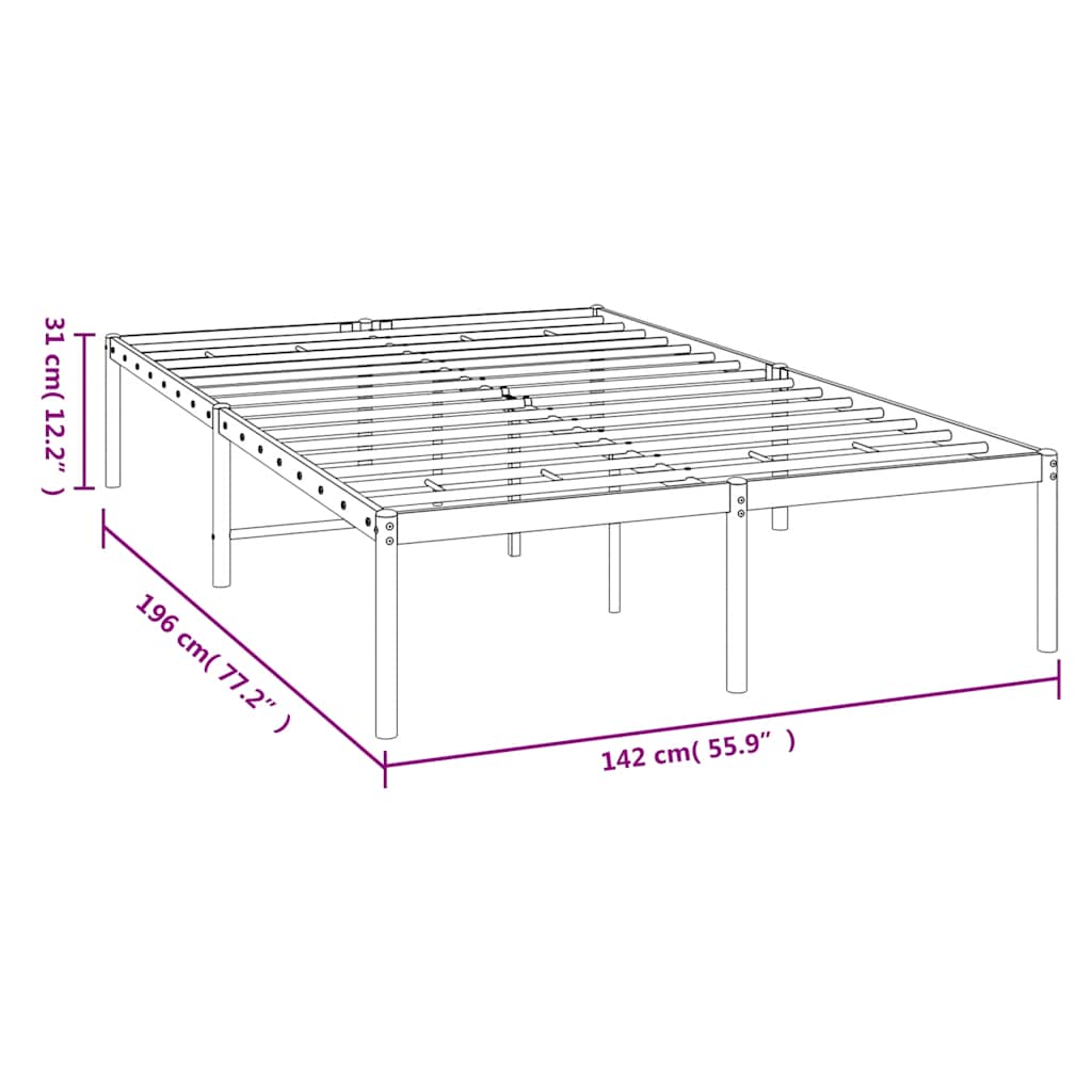 8720845721541_g_en_hd_7 vidaXL Metal Bed Frame without Mattress White 135x190 cm - Image 9