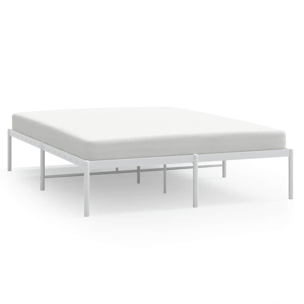 8720845721572_a_en_hd_1 vidaXL Metal Bed Frame without Mattress White 150x200 cm - Image 2