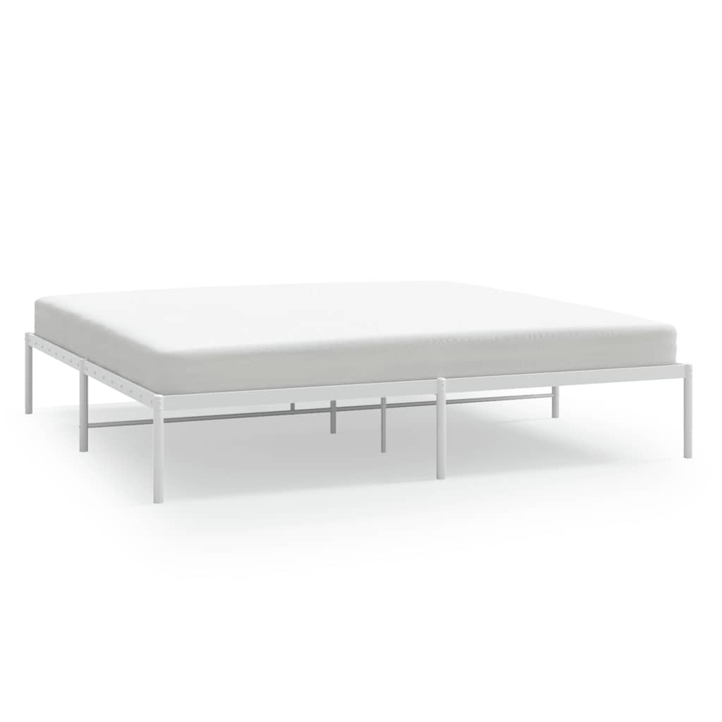 8720845721596_a_en_hd_1 vidaXL Metal Bed Frame without Mattress White 183x203 cm King - Image 2