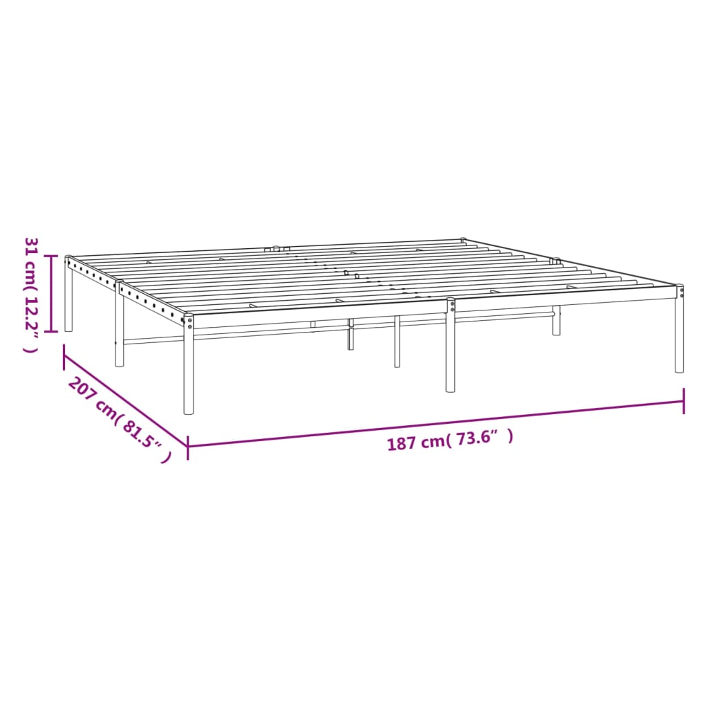 8720845721596_g_en_hd_6 vidaXL Metal Bed Frame without Mattress White 183x203 cm King - Image 8