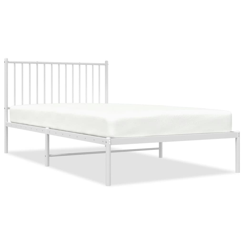 8720845721695_a_en_hd_1 vidaXL Metal Bed Frame without Mattress with Headboard White 107x203 cm King Single - Image 2