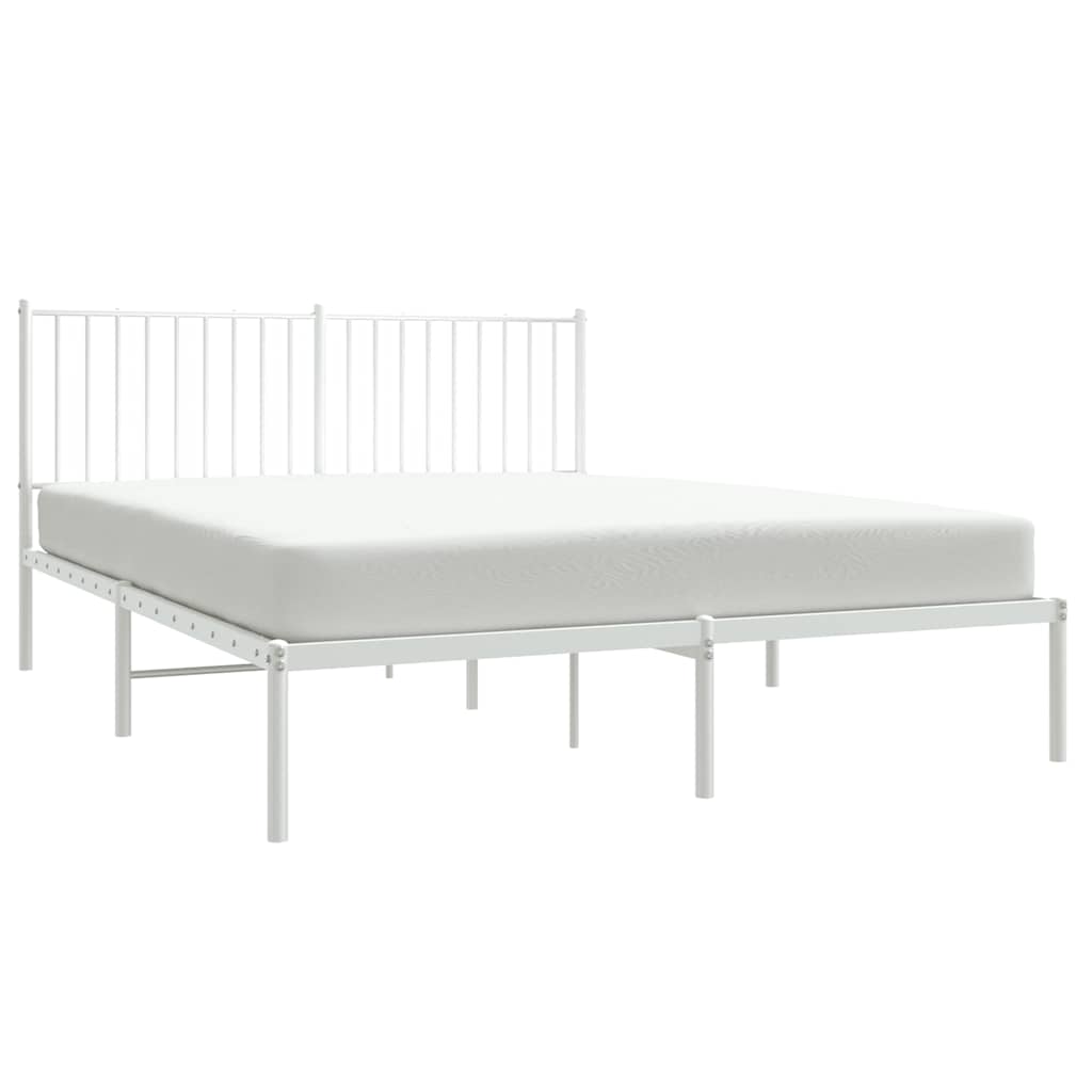8720845721756_g_en_hd_4 vidaXL Metal Bed Frame without Mattress with Headboard White 150x200 cm - Image 6