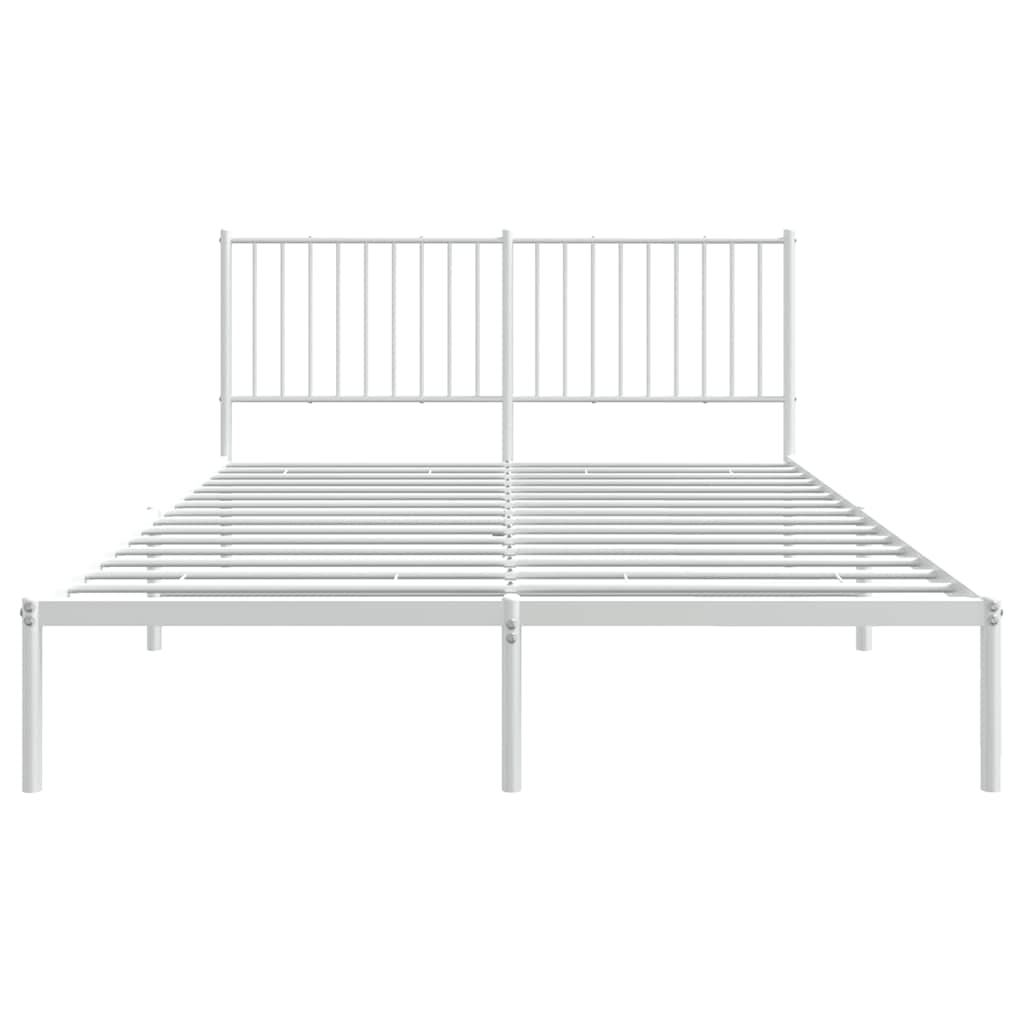 8720845721756_g_en_hd_5 vidaXL Metal Bed Frame without Mattress with Headboard White 150x200 cm - Image 7