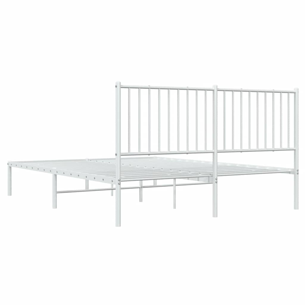 8720845721756_g_en_hd_7 vidaXL Metal Bed Frame without Mattress with Headboard White 150x200 cm - Image 9