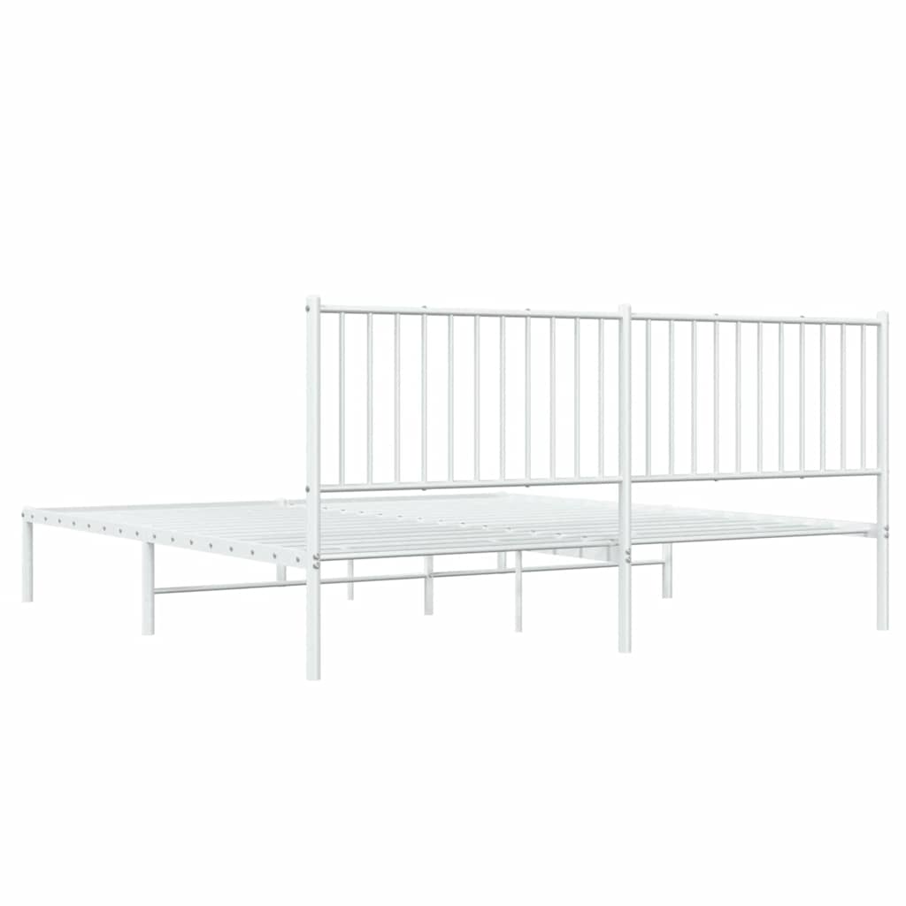 8720845721770_g_en_hd_5 vidaXL Metal Bed Frame without Mattress with Headboard White 183x203 cm King - Image 7