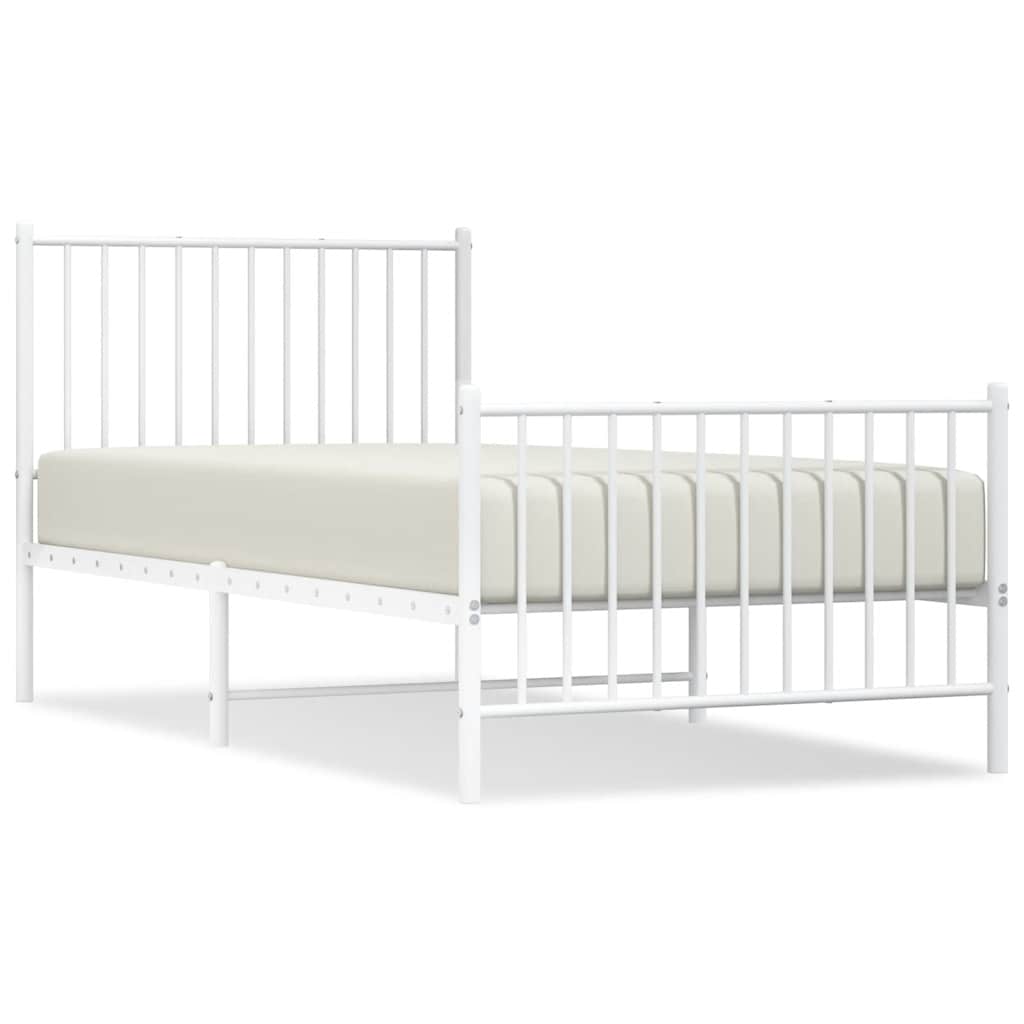 8720845721831_a_en_hd_1 vidaXL Metal Bed Frame without Mattress with Footboard White 90x190 cm - Image 2