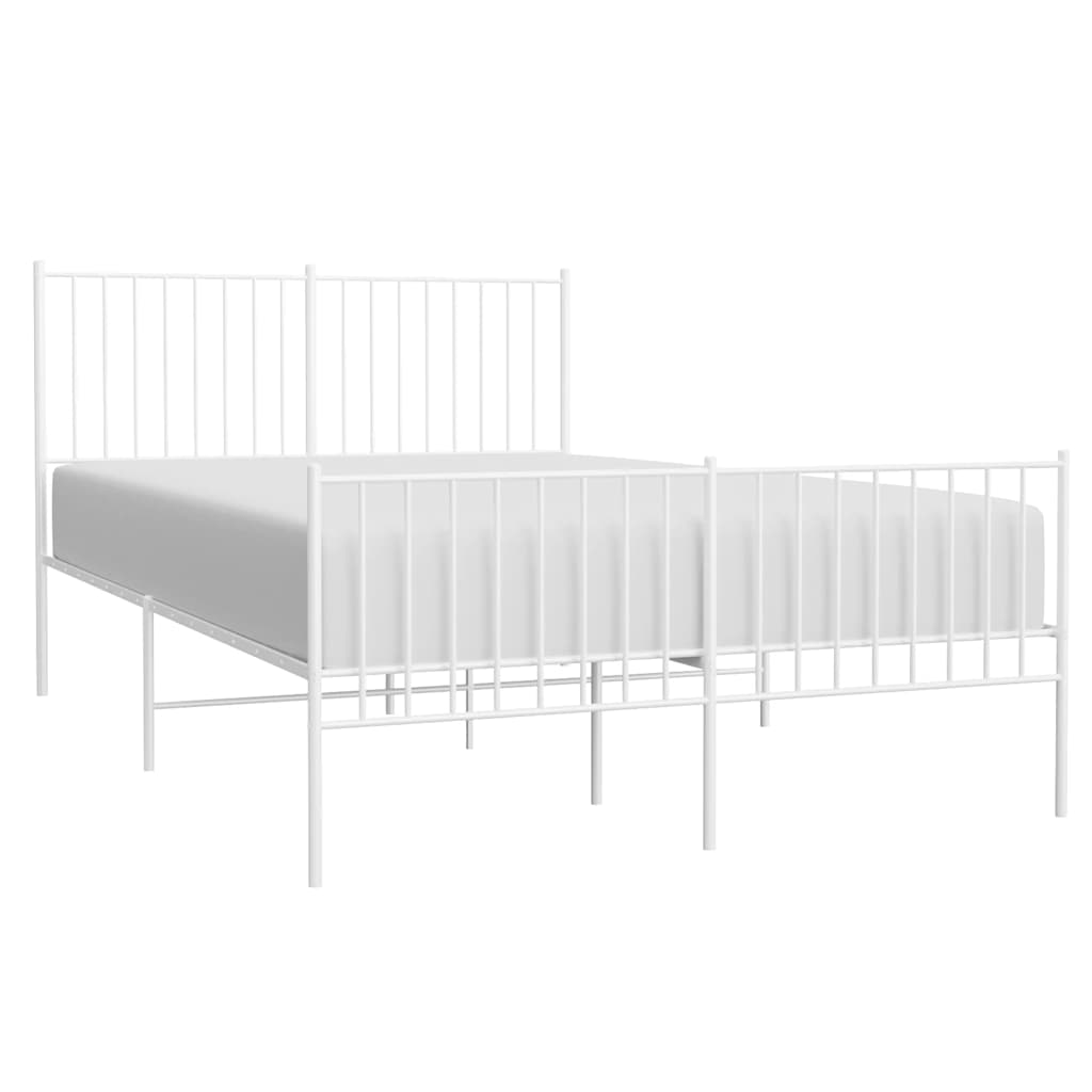 8720845721909_g_en_hd_4 vidaXL Metal Bed Frame without Mattress with Footboard White 135x190 cm - Image 6