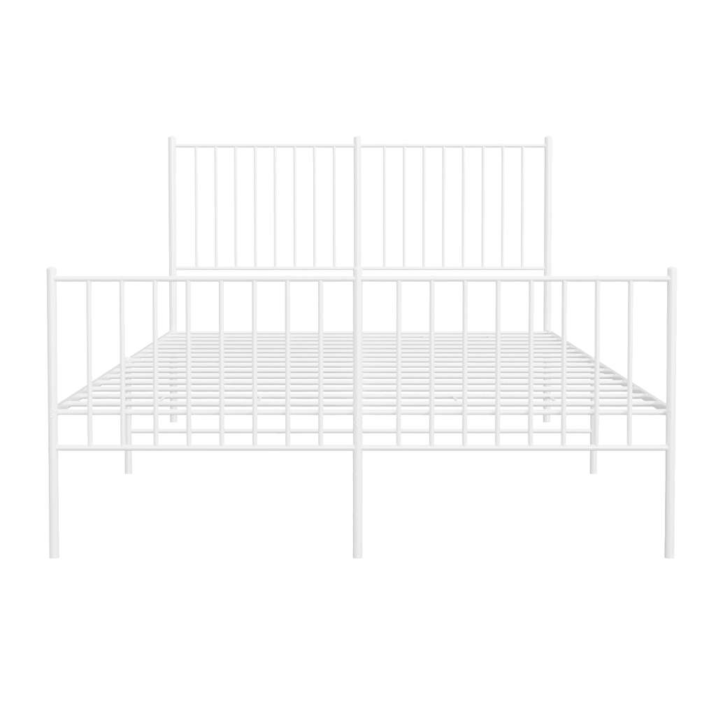 8720845721909_g_en_hd_5 vidaXL Metal Bed Frame without Mattress with Footboard White 135x190 cm - Image 7