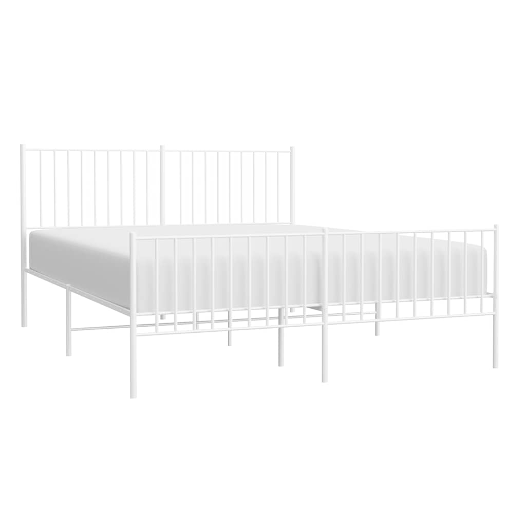 8720845721930_g_en_hd_4 vidaXL Metal Bed Frame without Mattress with Footboard White 150x200 cm - Image 6