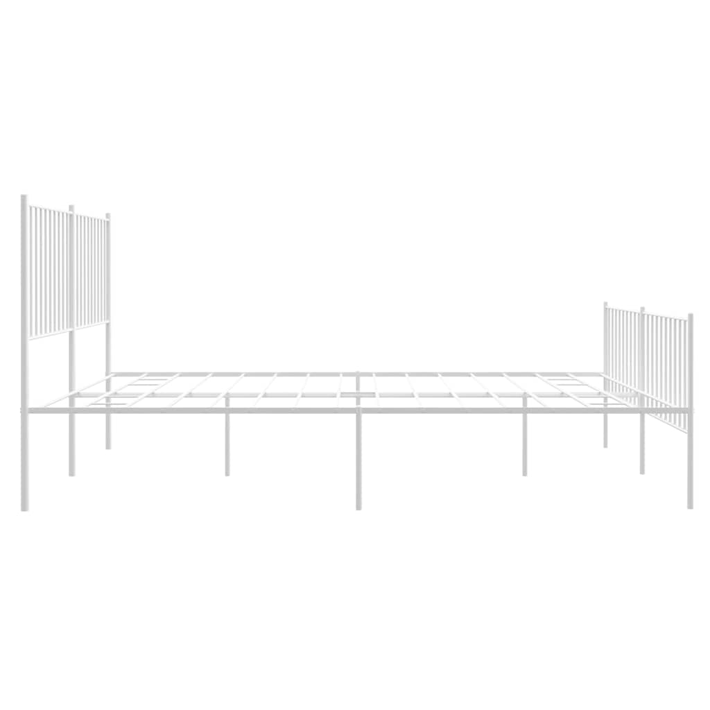 8720845721930_g_en_hd_6 vidaXL Metal Bed Frame without Mattress with Footboard White 150x200 cm - Image 8