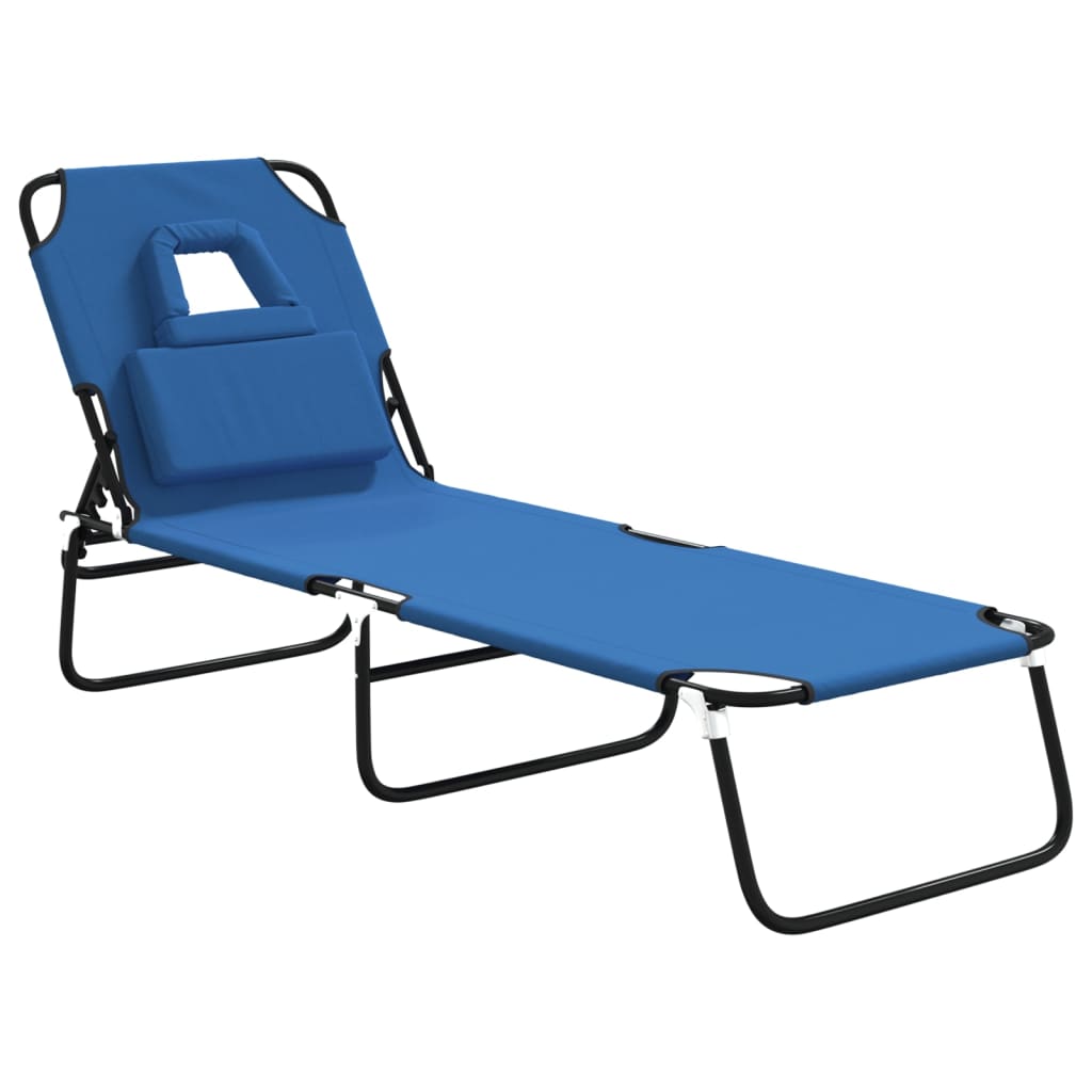 8720845722371_a_en_hd_1 vidaXL Folding Sun Lounger Blue Oxford Fabric and Powder-coated Steel - Image 2