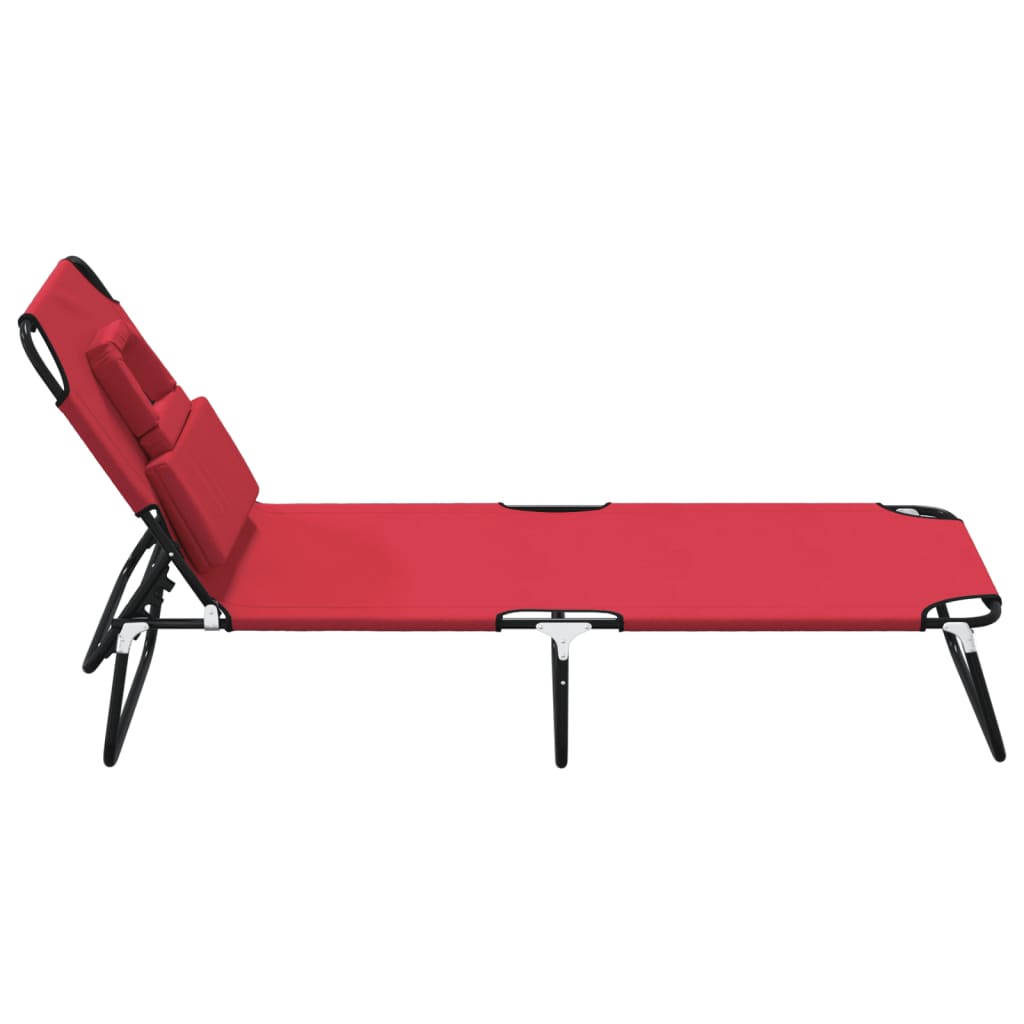 8720845722395_g_en_hd_2 vidaXL Folding Sun Lounger Red Oxford Fabric and Powder-coated Steel - Image 4