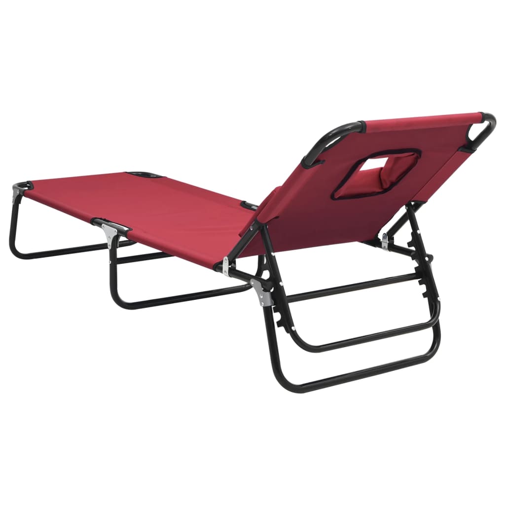 8720845722395_g_en_hd_3 vidaXL Folding Sun Lounger Red Oxford Fabric and Powder-coated Steel - Image 5
