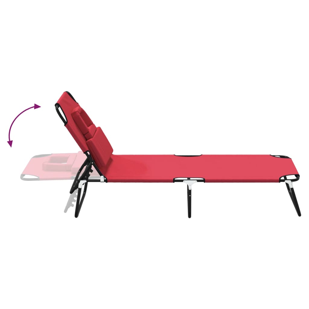 8720845722395_g_en_hd_4 vidaXL Folding Sun Lounger Red Oxford Fabric and Powder-coated Steel - Image 6