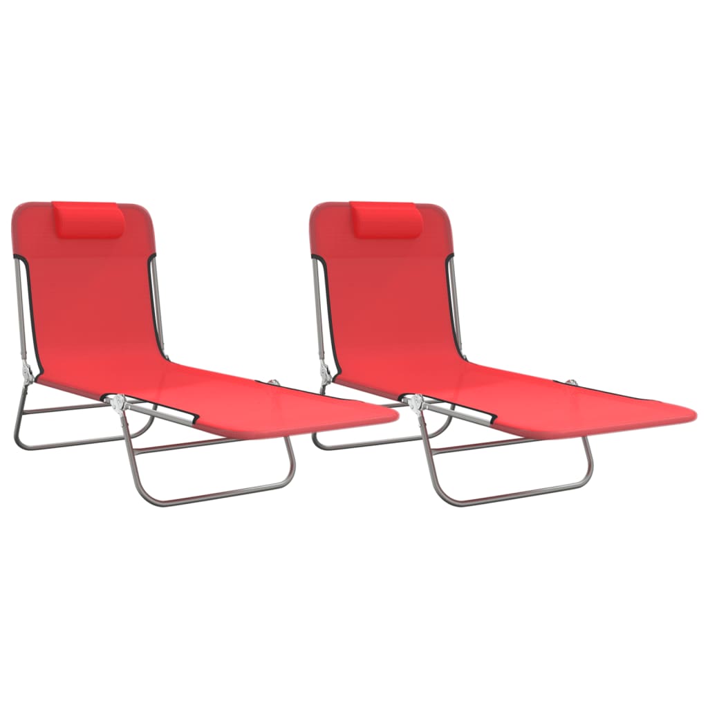 8720845722449_a_en_hd_1 vidaXL Folding Sun Loungers 2 pcs Red Textilene and Steel - Image 2