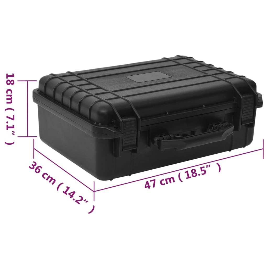 8720845724450_g_en_hd_7 vidaXL Portable Flight Case Black 47x36x18 cm PP - Image 8