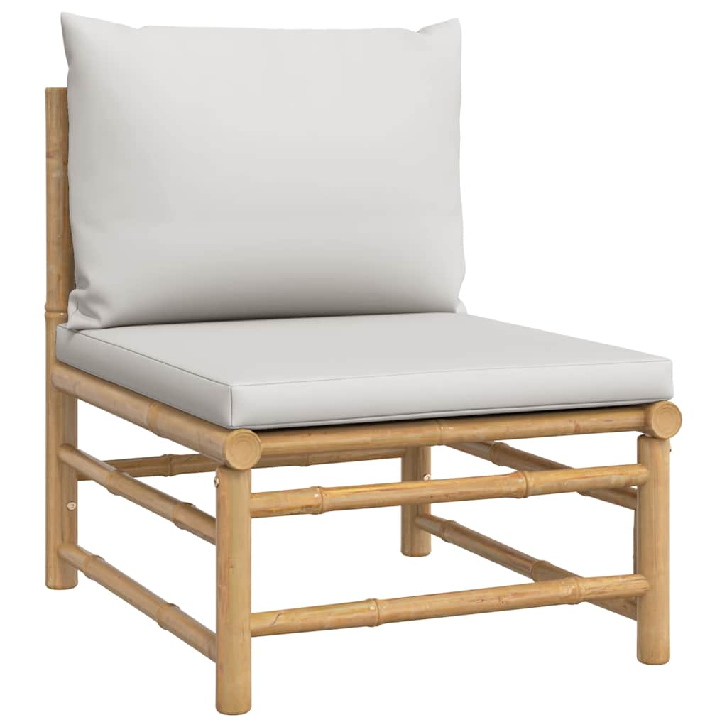 8720845725396_g_en_hd_2 vidaXL 3 Piece Garden Lounge Set with Light Grey Cushions Bamboo - Image 4