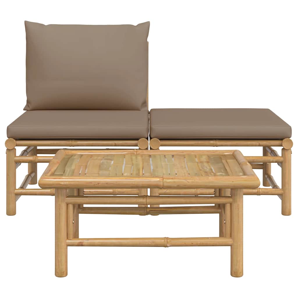 8720845725471_g_en_hd_1 vidaXL 3 Piece Garden Lounge Set with Taupe Cushions Bamboo - Image 3