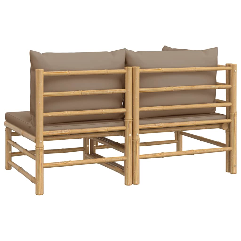 8720845725488_g_en_hd_5 vidaXL 2 Piece Garden Lounge Set with Taupe Cushions Bamboo - Image 7