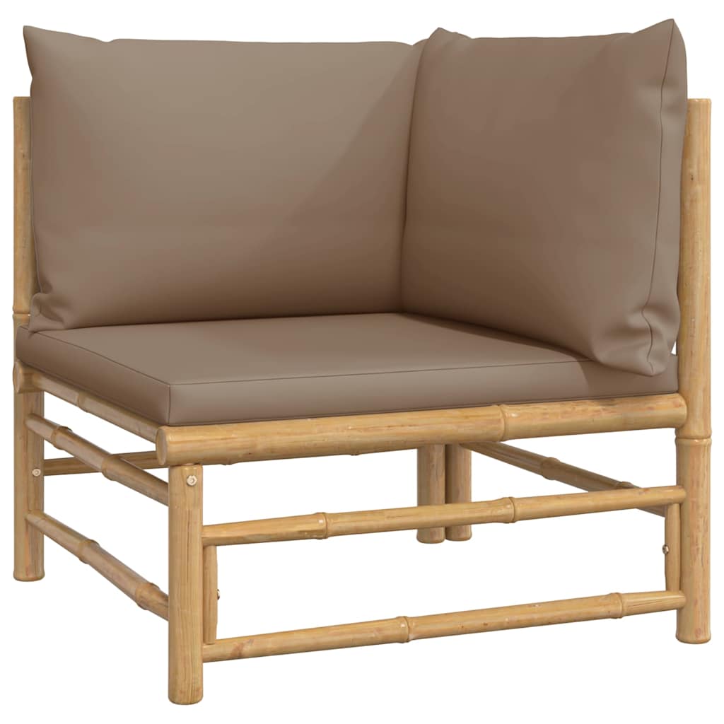 8720845725495_g_en_hd_2 vidaXL 2 Piece Garden Lounge Set with Taupe Cushions Bamboo - Image 4
