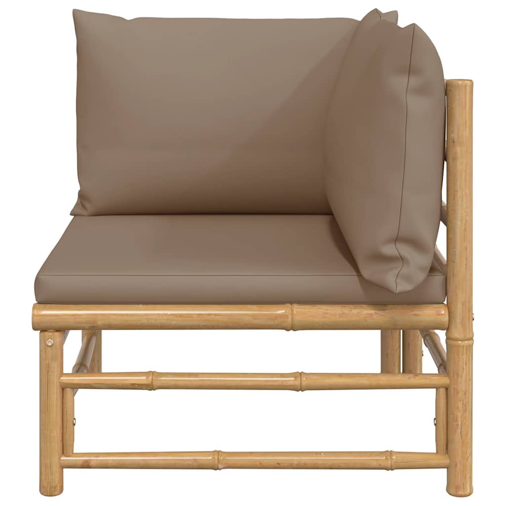 8720845725501_g_en_hd_1 vidaXL Garden Corner Sofa with Taupe Cushions Bamboo - Image 3