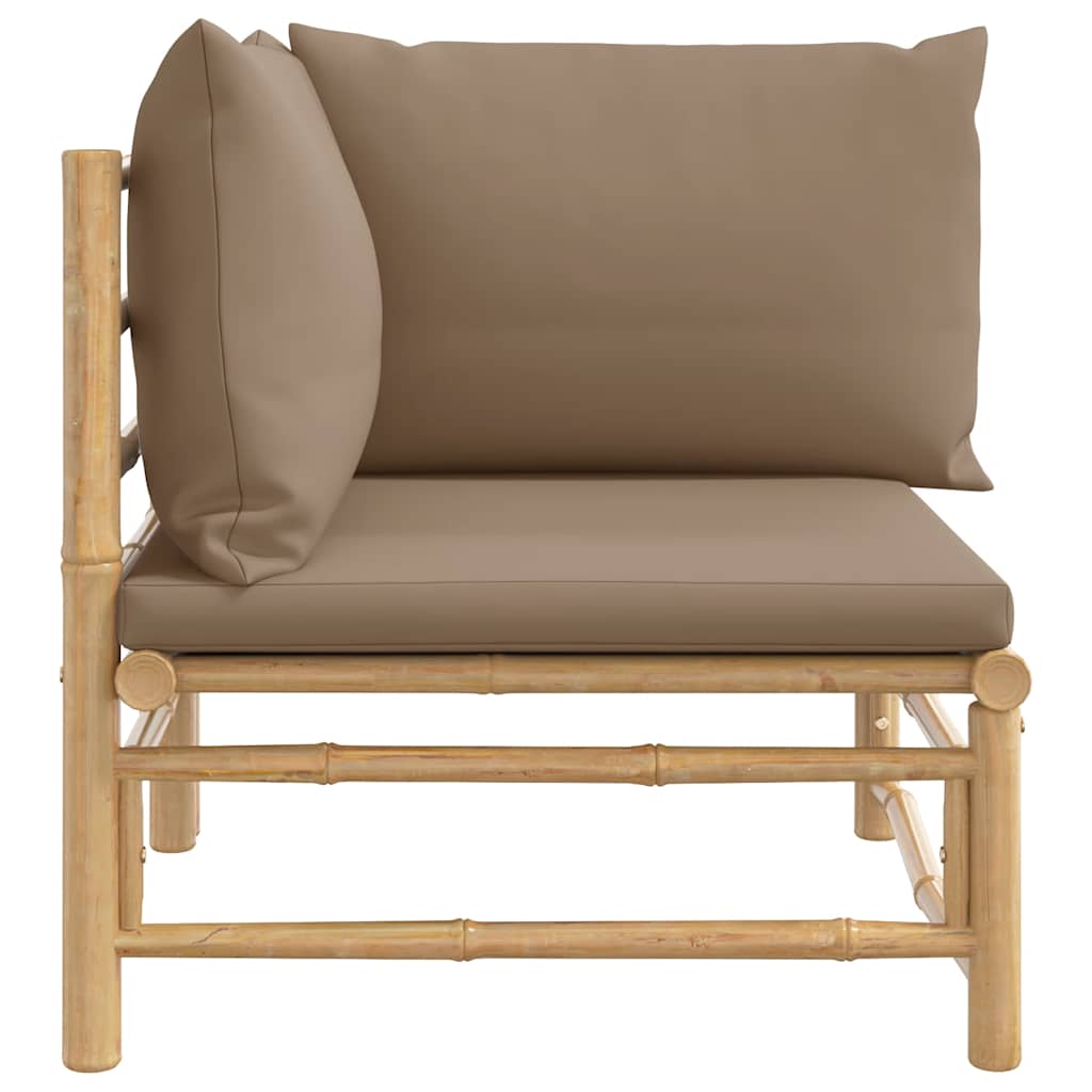 8720845725501_g_en_hd_2 vidaXL Garden Corner Sofa with Taupe Cushions Bamboo - Image 4