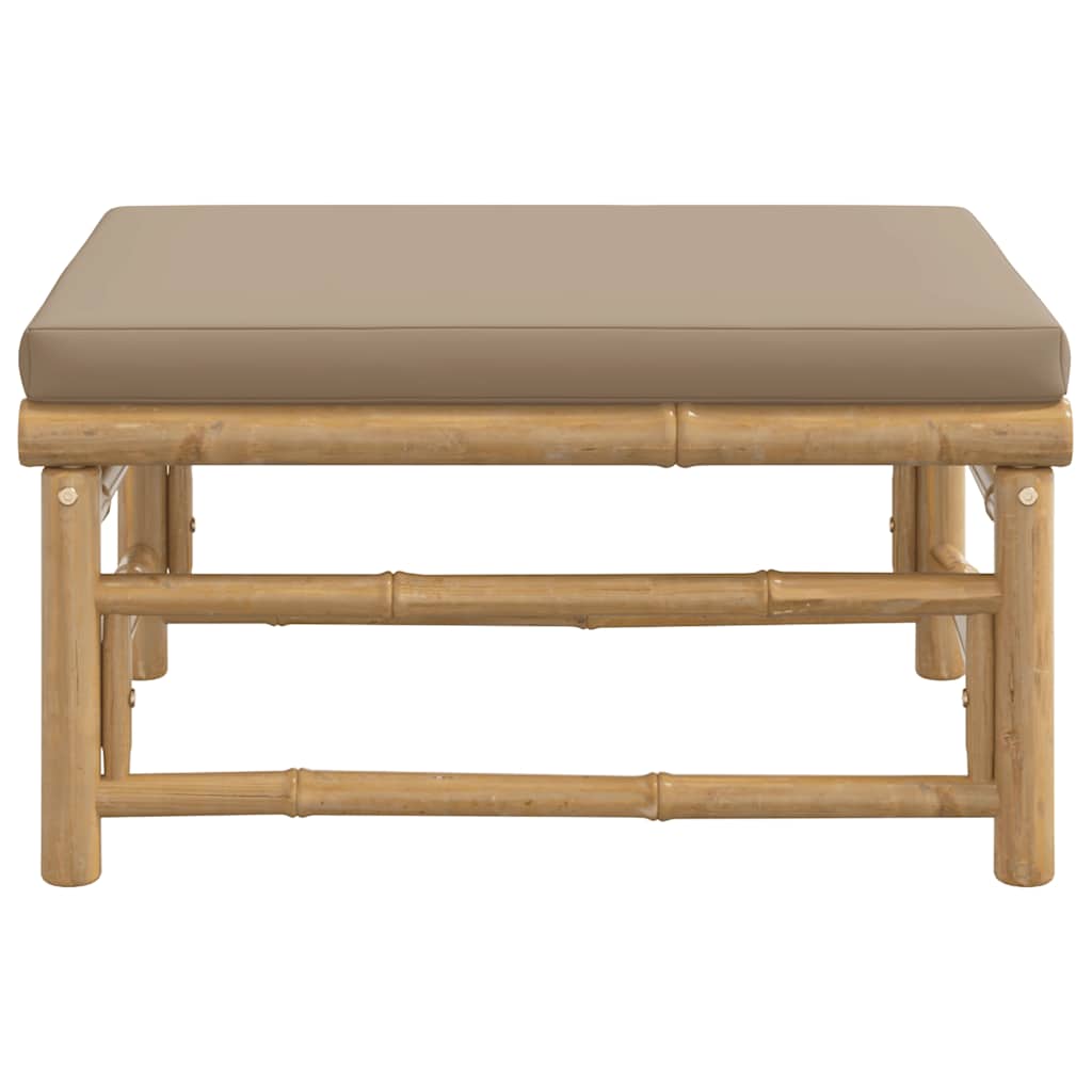 8720845725525_g_en_hd_2 vidaXL Garden Footstool with Taupe Cushion Bamboo - Image 4
