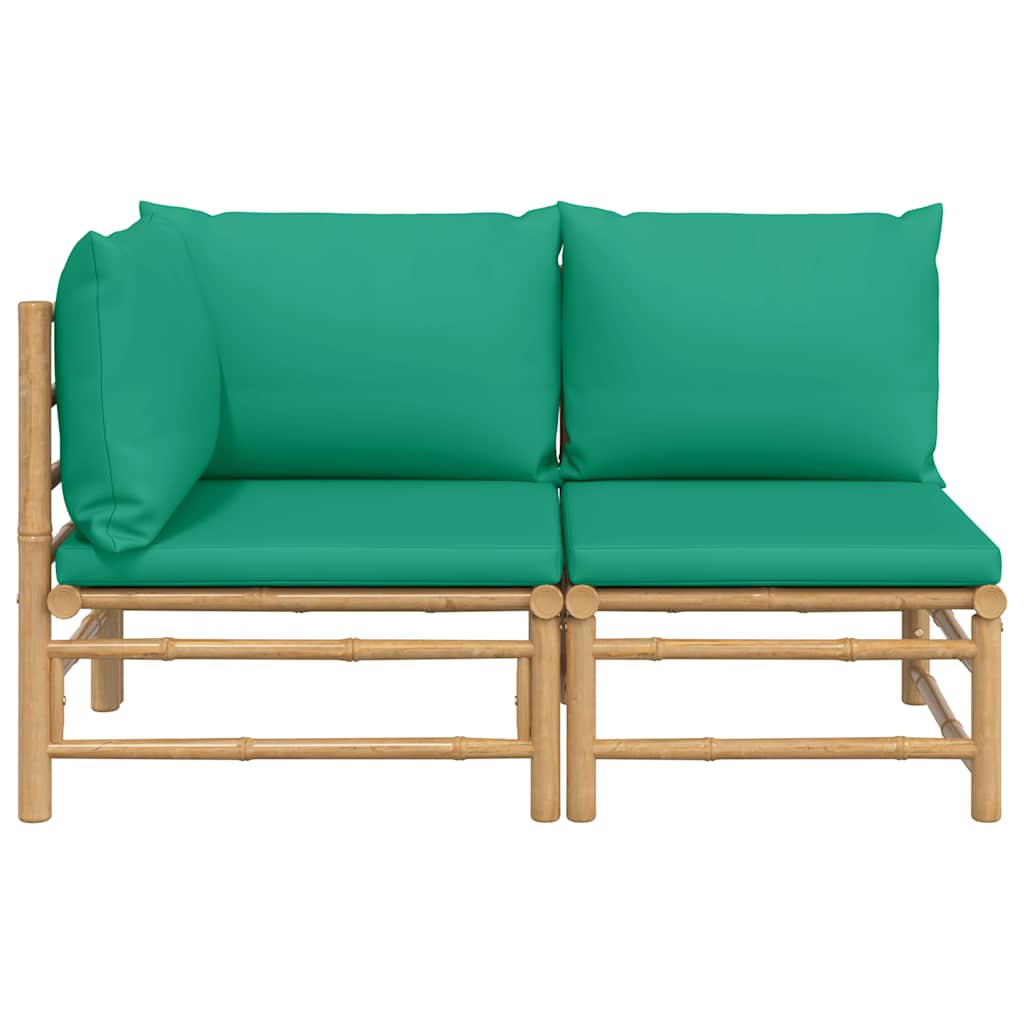 8720845725556_g_en_hd_1 vidaXL 2 Piece Garden Lounge Set with Green Cushions Bamboo - Image 3