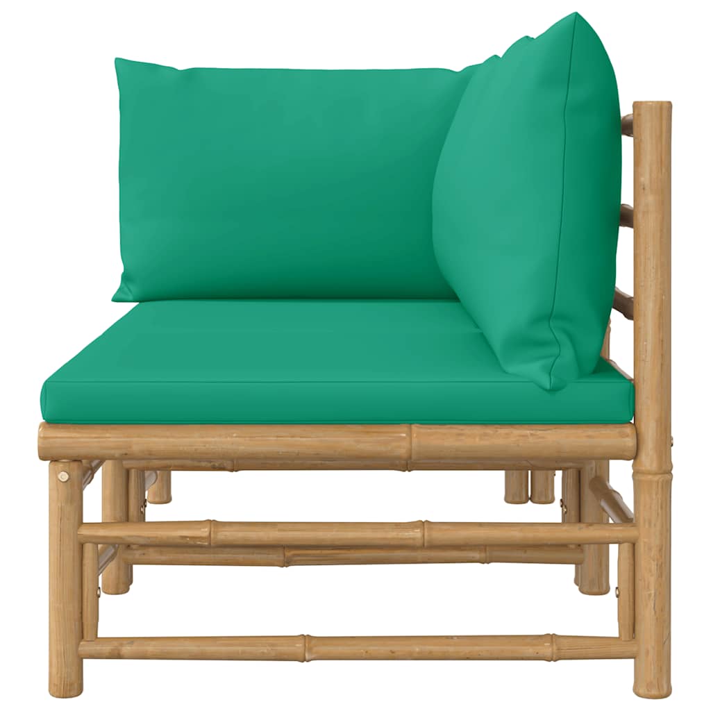 8720845725556_g_en_hd_2 vidaXL 2 Piece Garden Lounge Set with Green Cushions Bamboo - Image 4