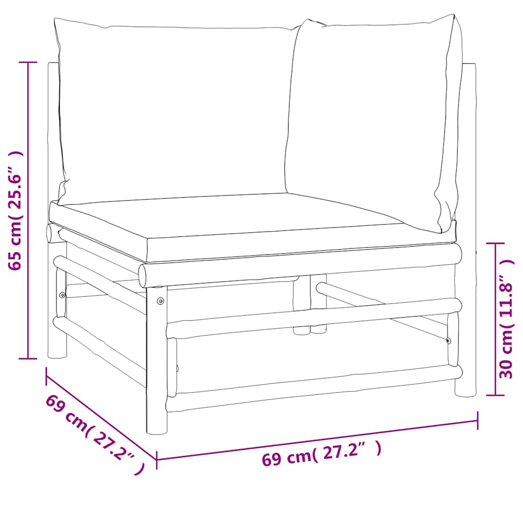 8720845725556_g_en_hd_7 vidaXL 2 Piece Garden Lounge Set with Green Cushions Bamboo - Image 9