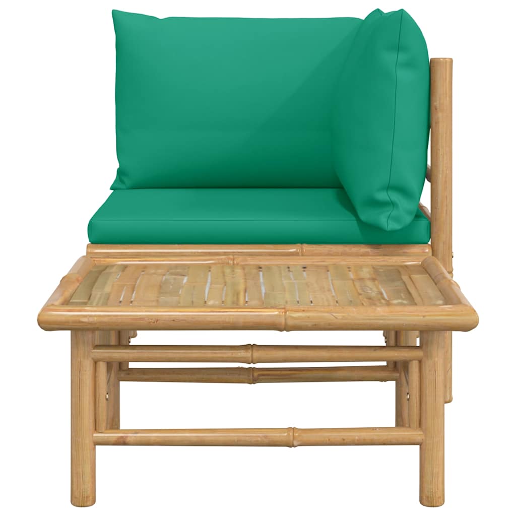 8720845725563_g_en_hd_2 vidaXL 2 Piece Garden Lounge Set with Green Cushions Bamboo - Image 4