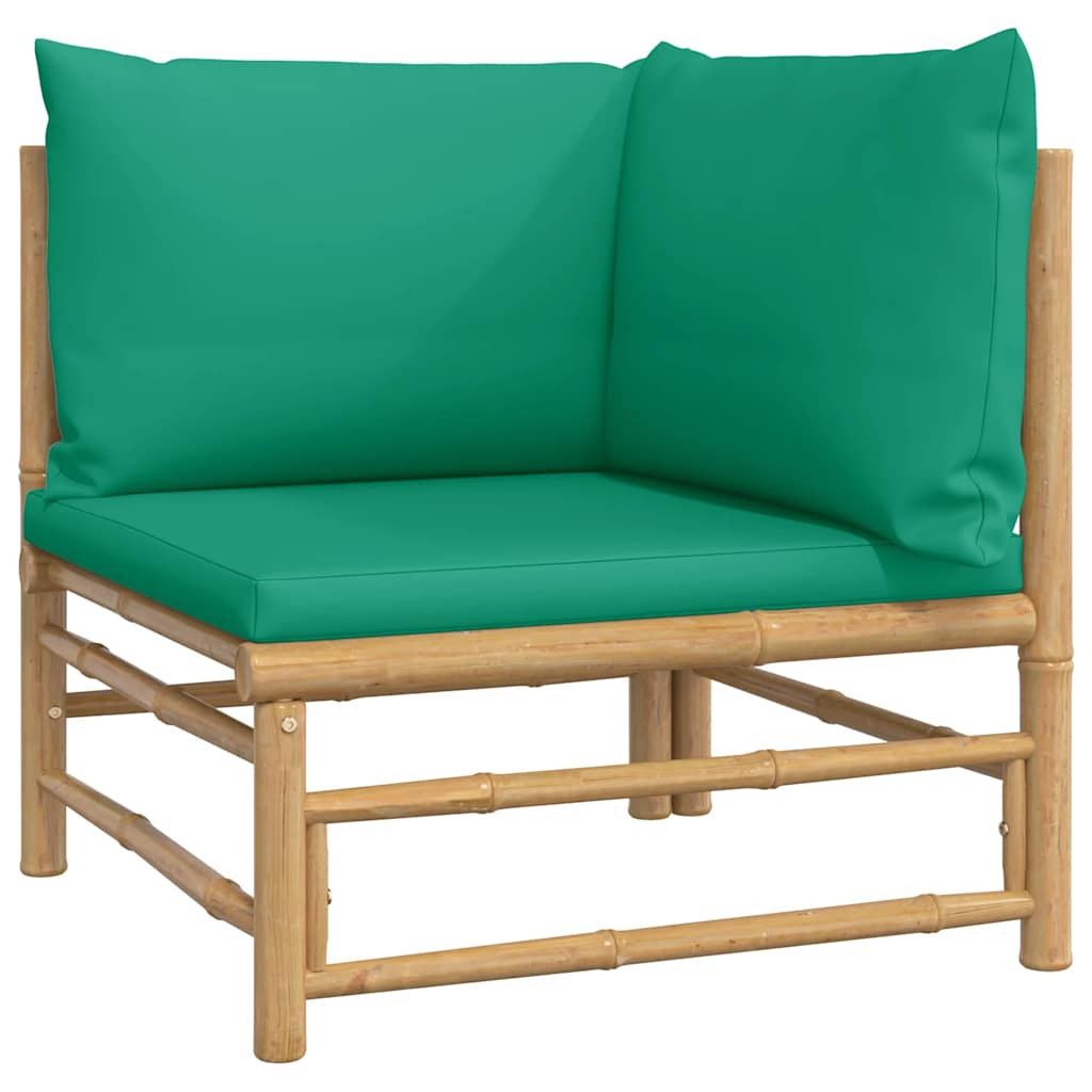8720845725563_g_en_hd_4 vidaXL 2 Piece Garden Lounge Set with Green Cushions Bamboo - Image 6