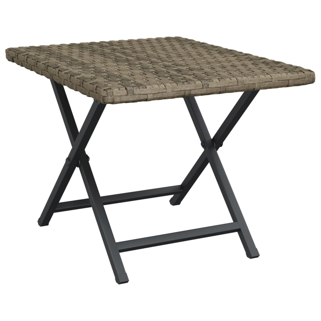 8720845726027_a_en_hd_1 vidaXL Folding Table Grey 45x35x32 cm Poly Rattan - Image 2