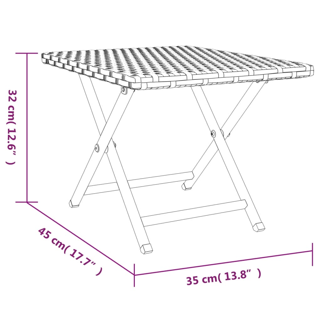 8720845726027_g_en_hd_5 vidaXL Folding Table Grey 45x35x32 cm Poly Rattan - Image 7