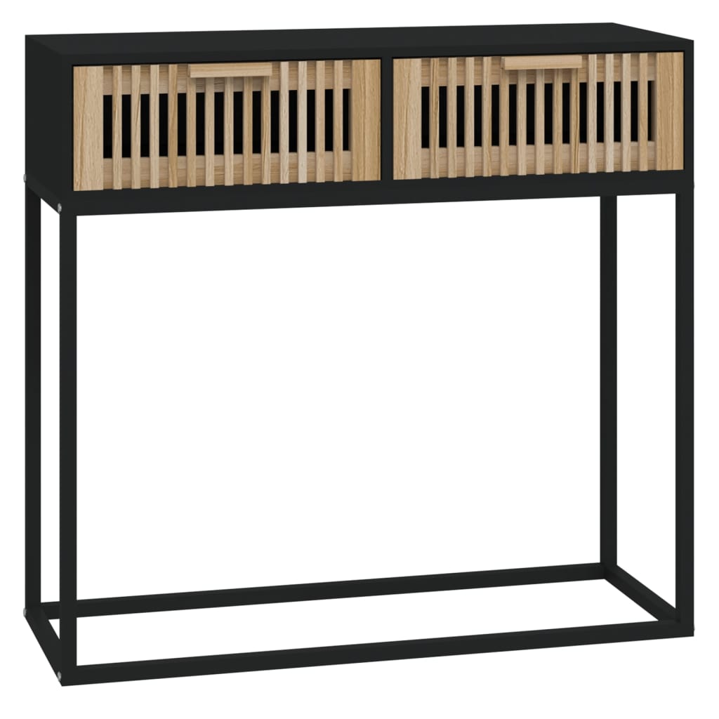8720845726164_a_en_hd_1 vidaXL Console Table Black 80x30x75 cm Engineered Wood and Iron - Image 2