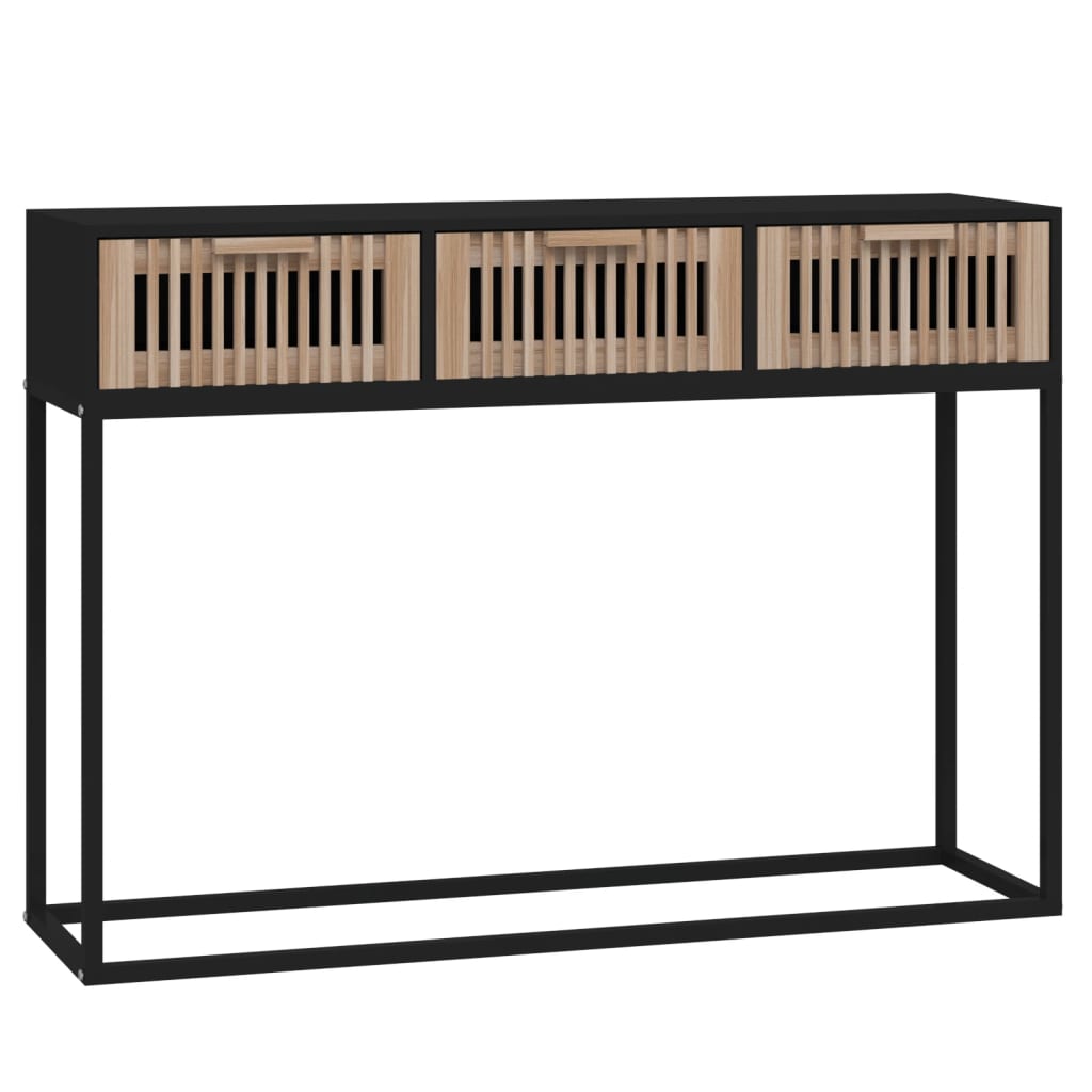 8720845726195_a_en_hd_1 vidaXL Console Table Black 105x30x75 cm Engineered Wood and Iron - Image 2
