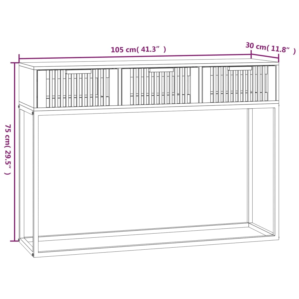 8720845726201_g_en_hd_5 vidaXL Console Table 105x30x75 cm Engineered Wood and Iron - Image 8