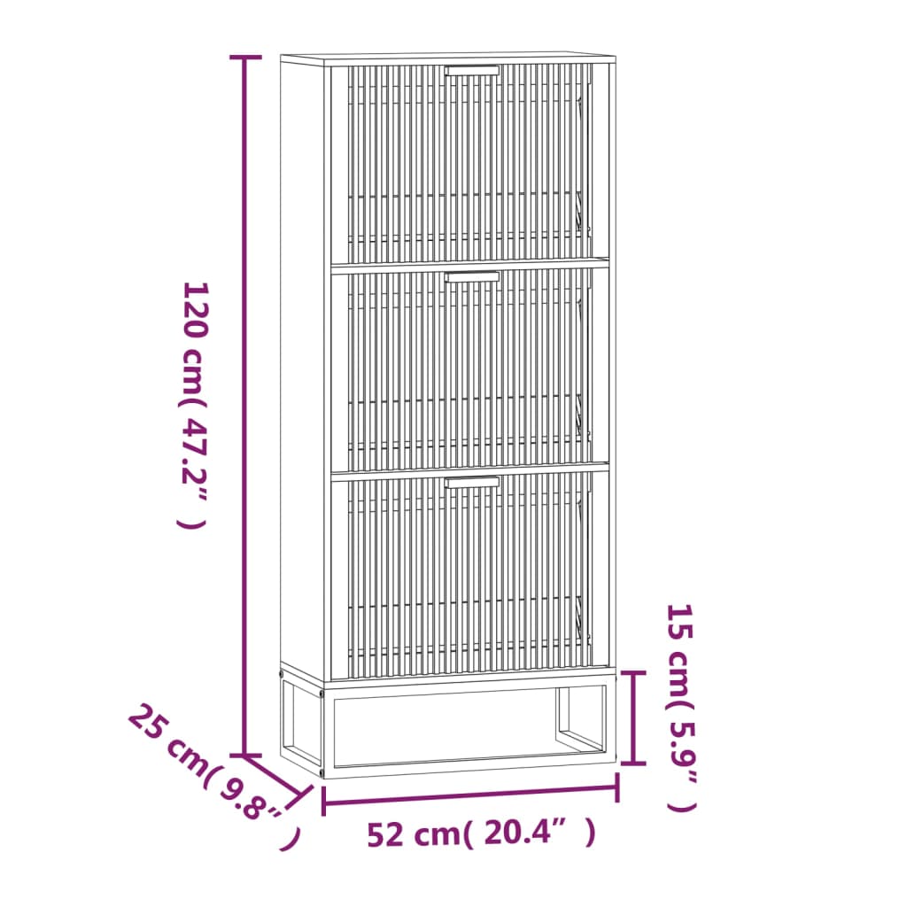 8720845726416_g_en_hd_7 vidaXL Shoe Cabinet 52x25x120 cm Engineered Wood - Image 10