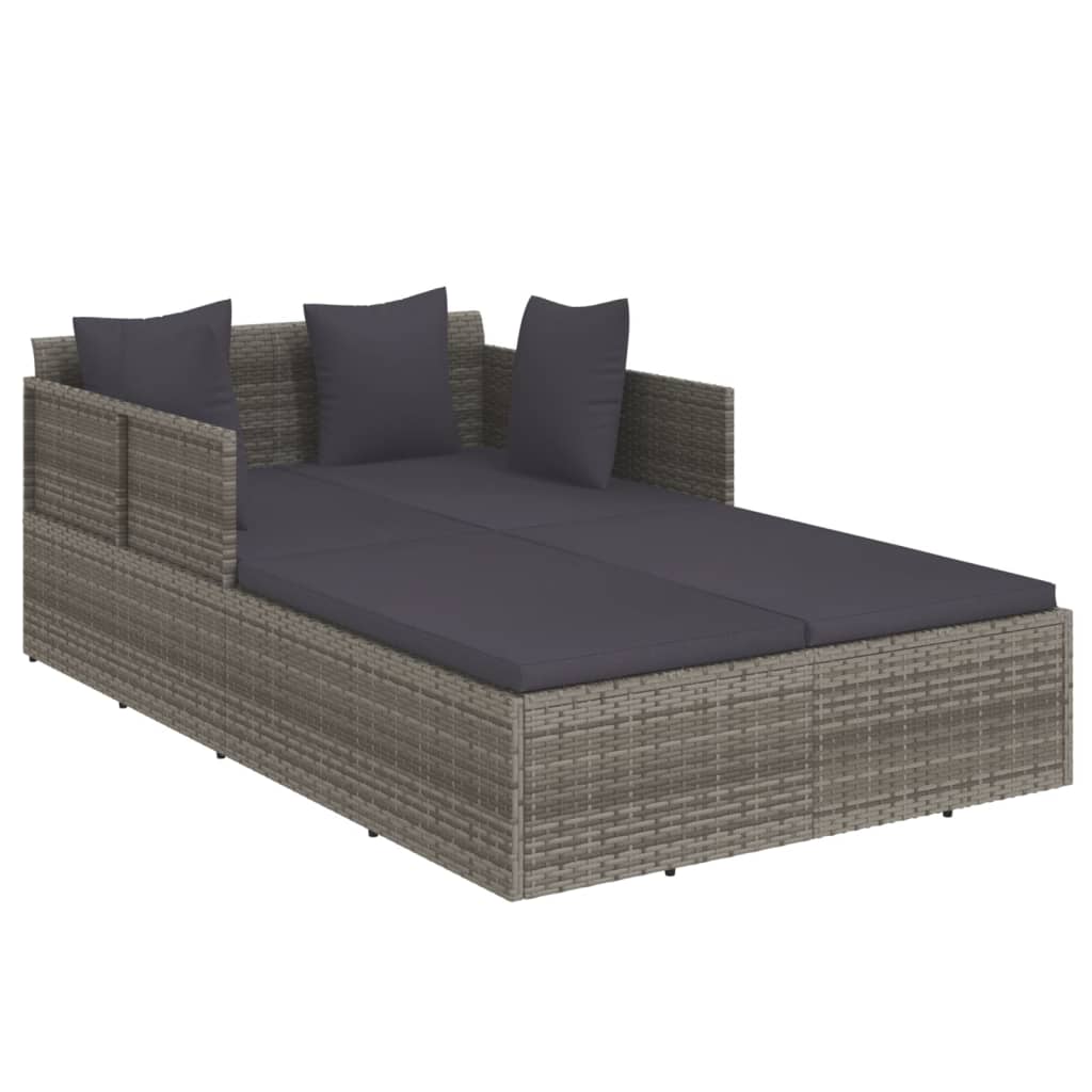 8720845726997_a_en_hd_1 vidaXL Sunbed with Cushions Grey 182x118x63 cm Poly Rattan - Image 2
