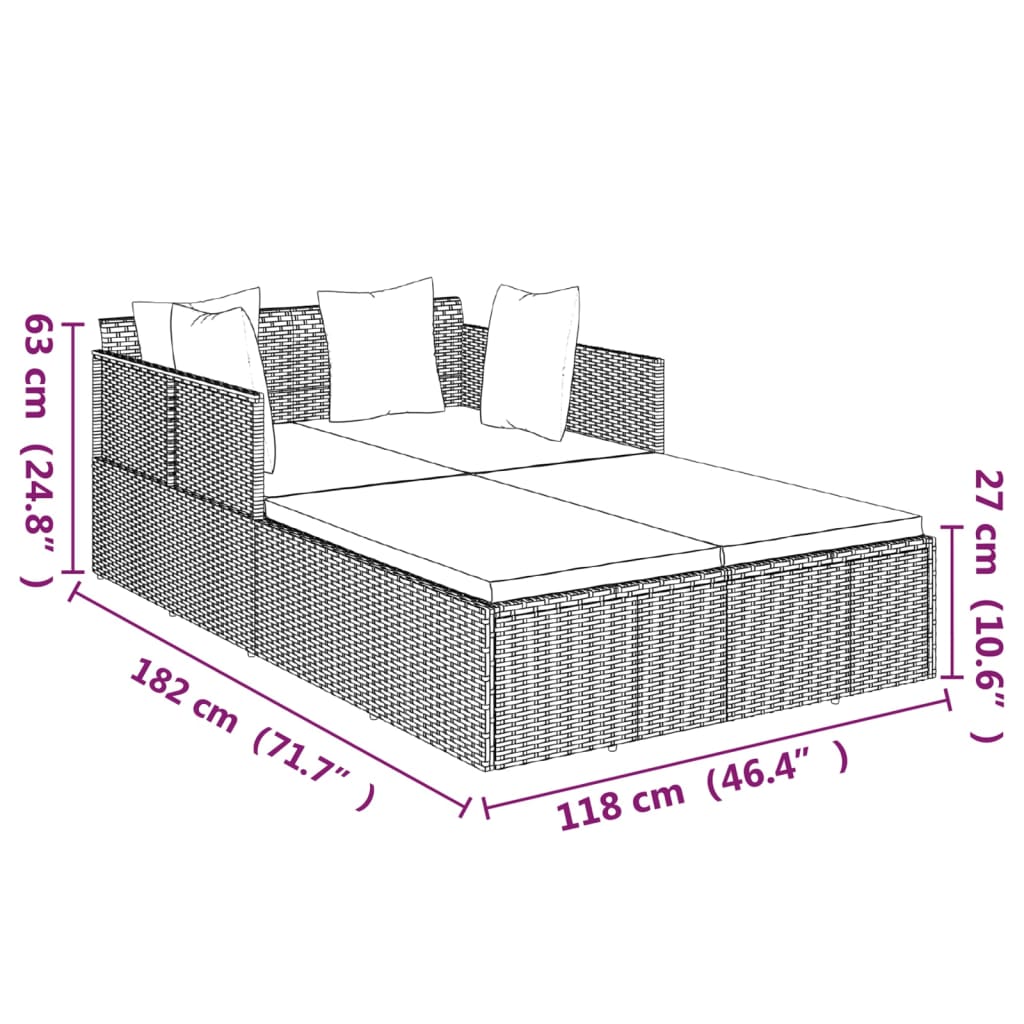 8720845726997_g_en_hd_6 vidaXL Sunbed with Cushions Grey 182x118x63 cm Poly Rattan - Image 8