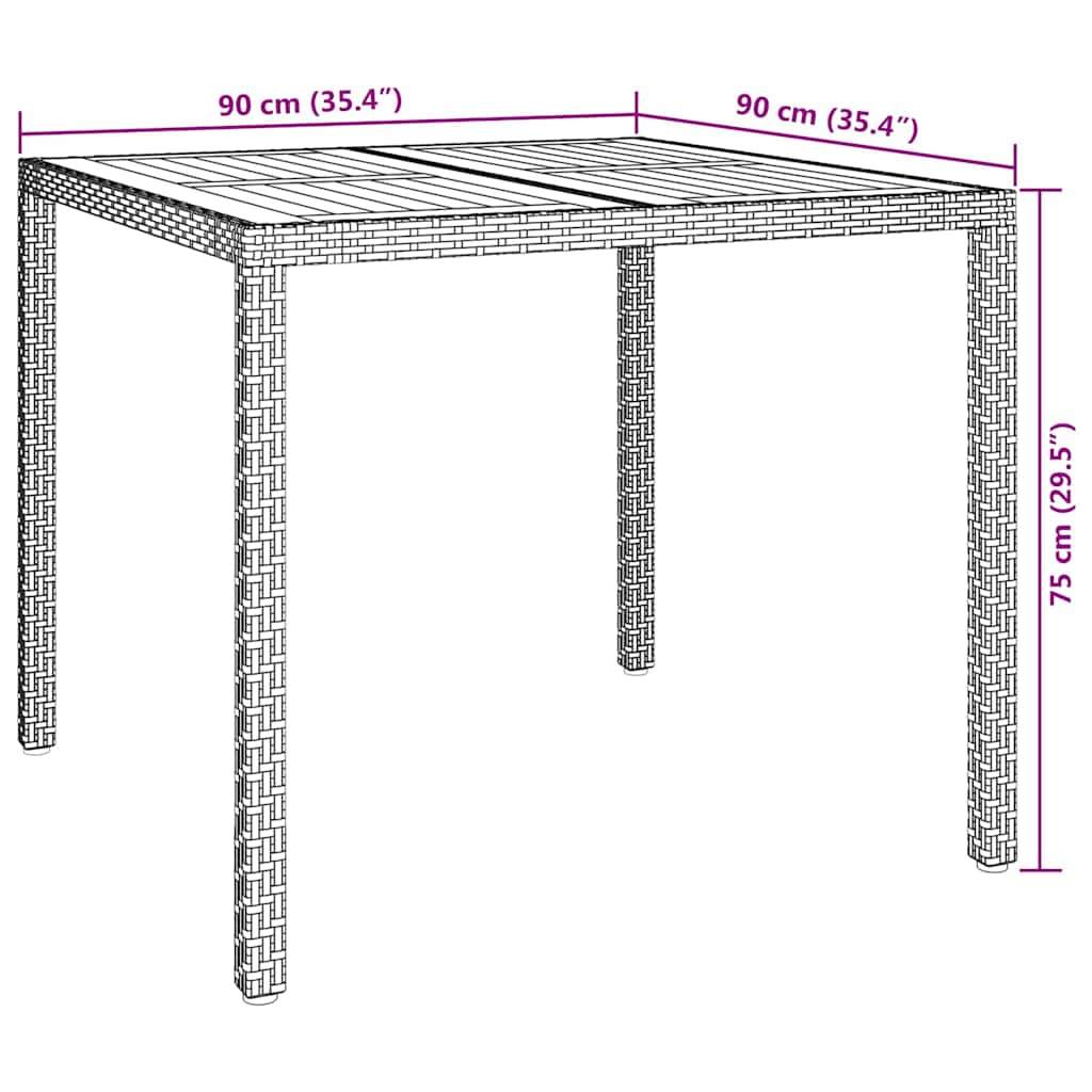 8720845727444_wbg-siz_en_hd_1 vidaXL Garden Dining Table Grey 90 x 90 x 75 cm Poly rattan - Image 6