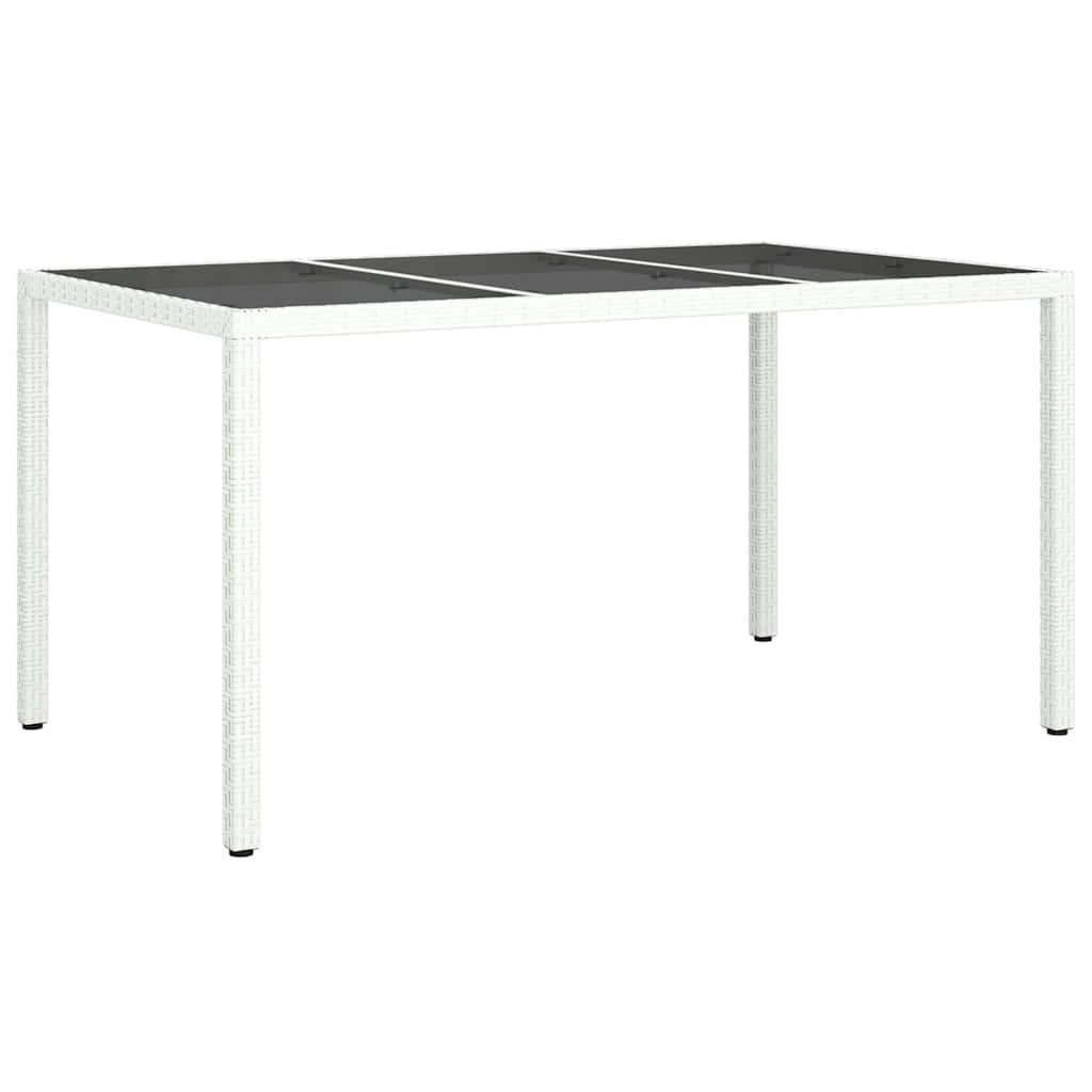 8720845727482_wbg-an-m_en_hd_1 vidaXL Garden Dining Table White 150 x 90 x 75 cm Poly rattan - Image 2