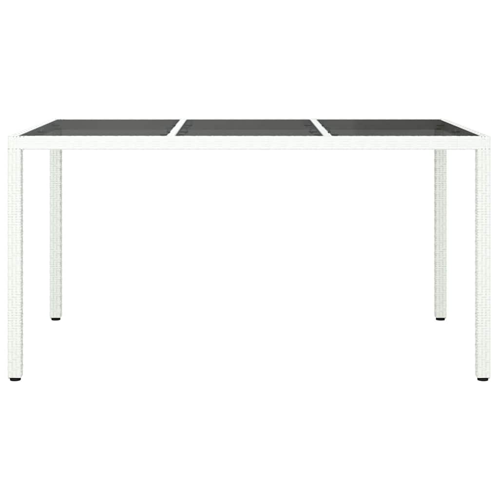 8720845727482_wbg-fr_en_hd_2 vidaXL Garden Dining Table White 150 x 90 x 75 cm Poly rattan - Image 3