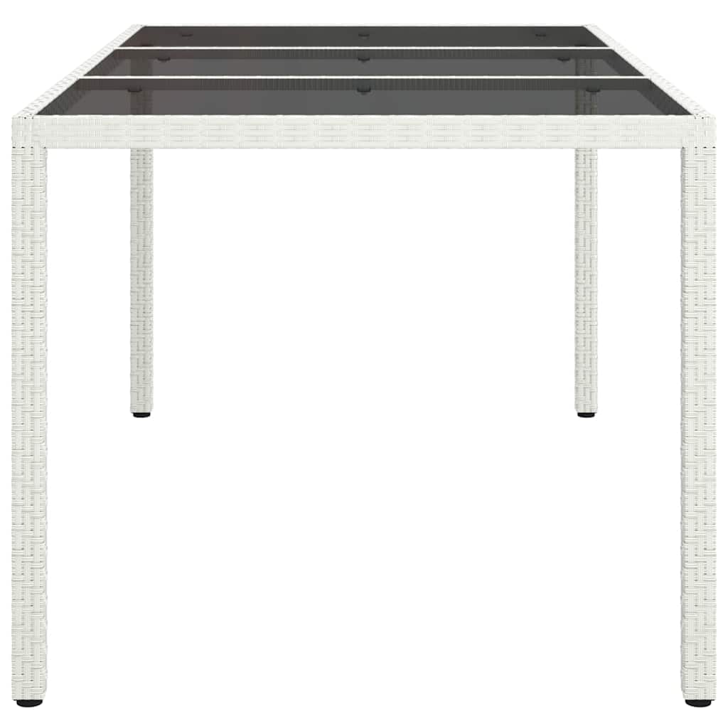 8720845727482_wbg-si_en_hd_3 vidaXL Garden Dining Table White 150 x 90 x 75 cm Poly rattan - Image 4