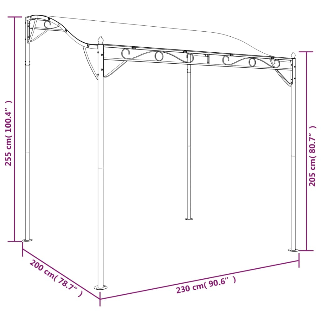 8720845728304_g_en_hd_6 vidaXL Canopy Cream 2x2.3 m 180 g/m² Fabric and Steel - Image 8