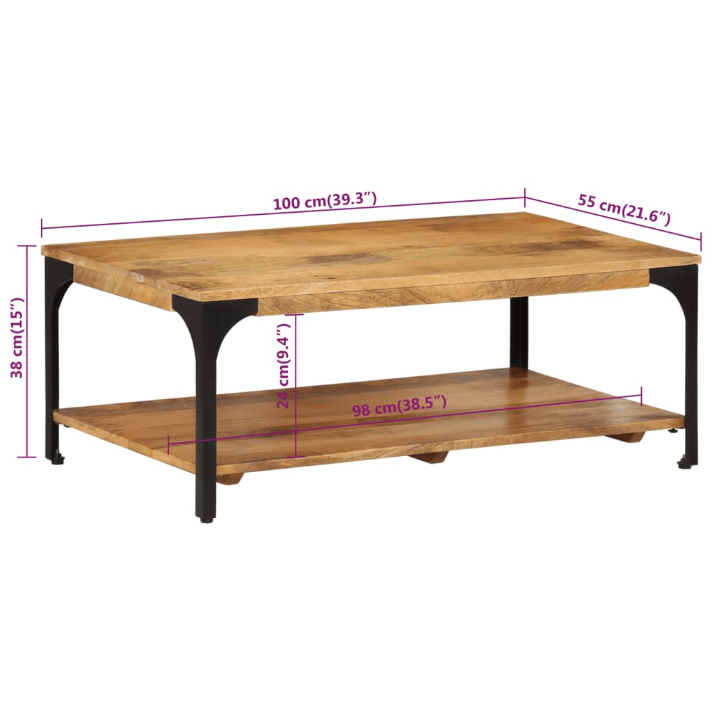 8720845730710_g_en_hd_6 vidaXL 2-Layer Coffee Table 100x55x38 cm Solid Wood Mango and Steel - Image 7