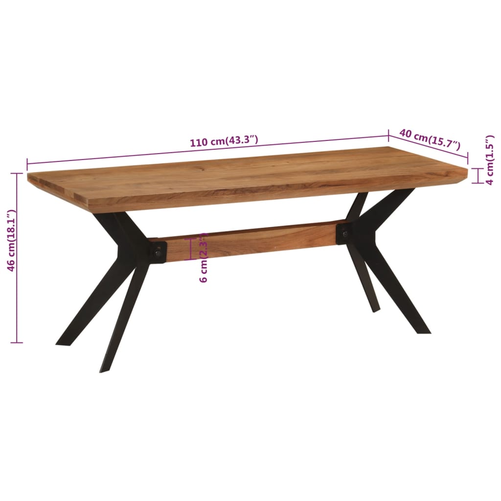 8720845731090_g_en_hd_6 vidaXL Dining Bench 110x40x46 cm Solid Wood Acacia and Steel - Image 7