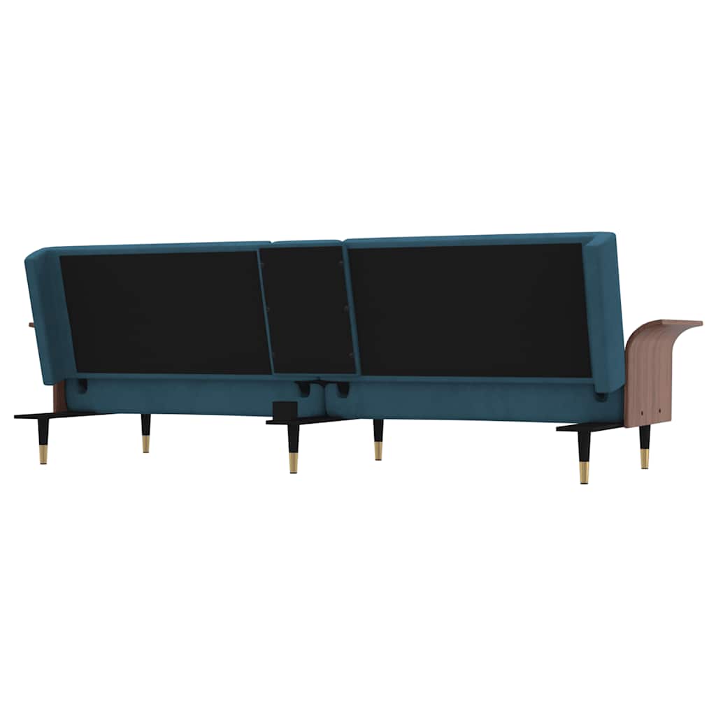 8720845733476_g_en_hd_5 vidaXL Sofa Bed with Cup Holders Blue Velvet - Image 7