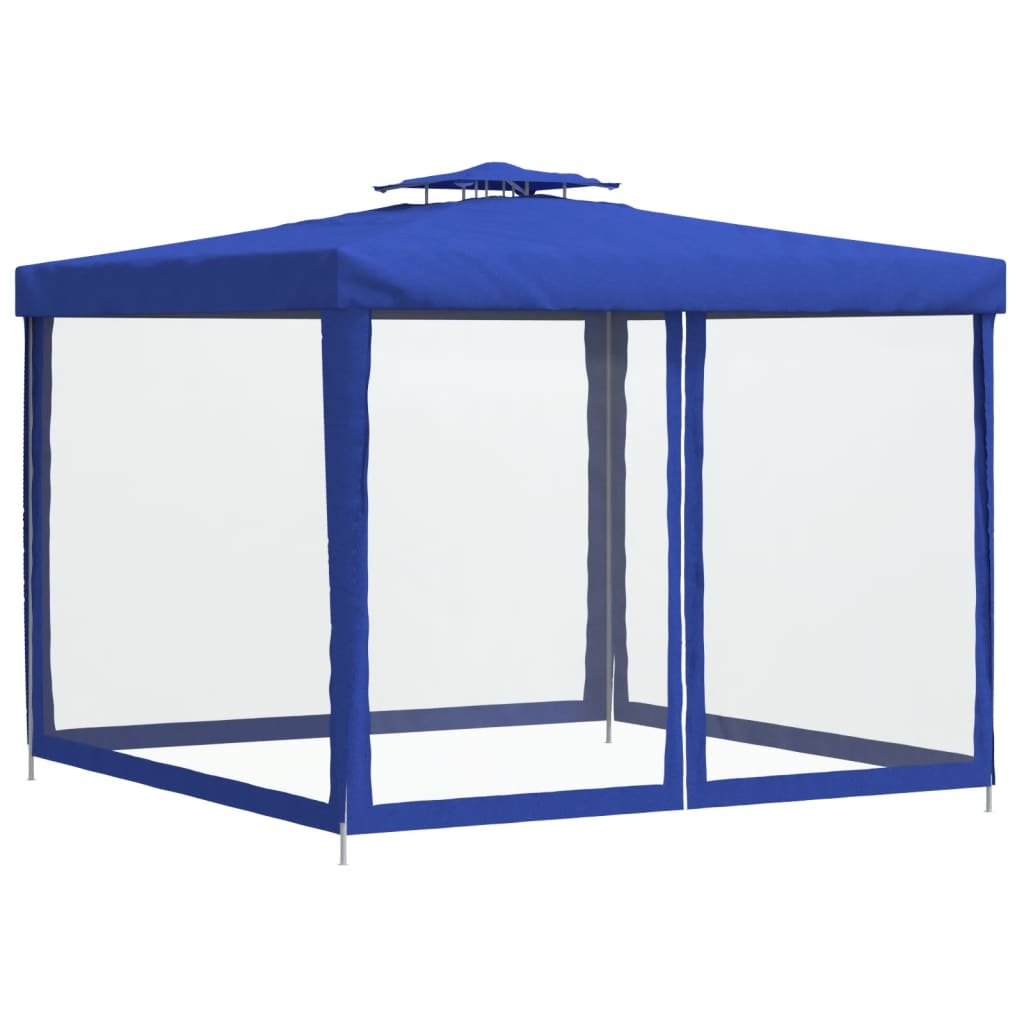 8720845734589_g_en_hd_2 vidaXL Gazebo with Double Roof Blue 3x3x2.68 m Fabric - Image 4